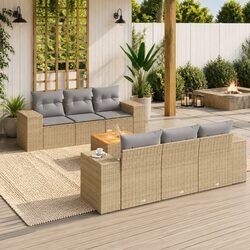 Specifications of 7 Piece Beige Outdoor Sofa Set