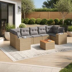 8-Piece Modular Garden Sofa Set - Specifications Included