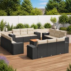 Specifications of 13 Piece Black Rattan Garden Sofa Set