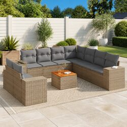Specifications of Beige Garden Sofa Set: 10-Piece Outdoor Furniture