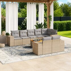 Specifications of the 9 Piece Beige Garden Sofa Set