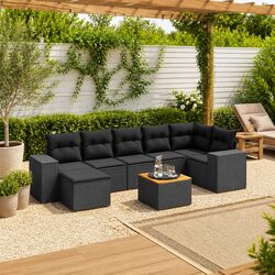 8-Piece Modular Outdoor Sofa Set with Storage Capacity