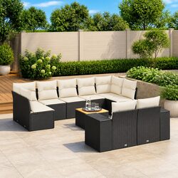 10 Piece Black Outdoor Sofa Set: Specifications and Features