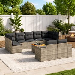 Specifications of 10 Piece Grey Garden Sofa Set