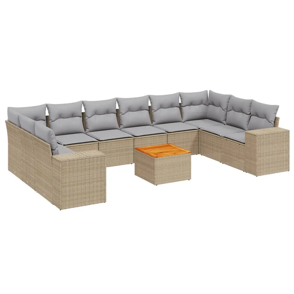 Modular Garden Sofa Set for Patio Outdoor Use 11 Piece with Cushions and Storage
