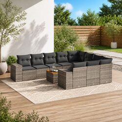 Garden Sofa Set Specifications: 11 Pieces in Grey