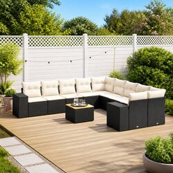 Specifications for 11 Piece Garden Sofa Set - Black Rattan