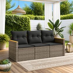3-Piece Outdoor Sectional Sofa Set in Grey
