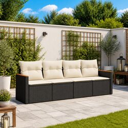 4-Piece Modular Garden Sofa Set with Cushions