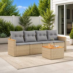 Specifications of 5 Piece Outdoor Garden Sofa Set in Beige