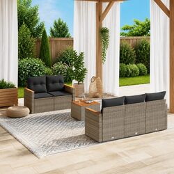 Detailed Specifications: 6-Piece Garden Sofa Set in Grey