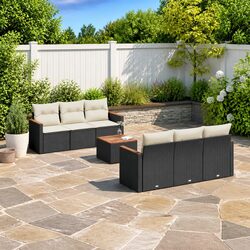 7 Piece Garden Sofa Set with Cushions and Storage