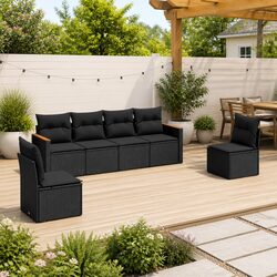 Specifications of 6 Piece Outdoor Sofa Set in Black