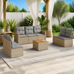 Specifications of 8-Piece Outdoor Sofa Set in Beige
