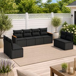 Specifications of 8 Piece Black Rattan Outdoor Sofa Set