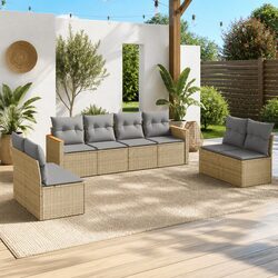 Specifications of the 8 Piece Beige Garden Sofa Set