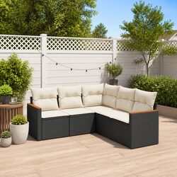 Specifications of 5-Piece Black Garden Sofa Set