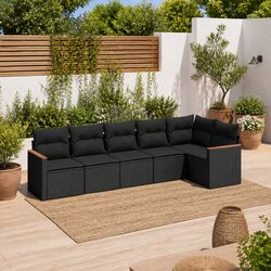 6 Piece Modular Garden Sofa Set with Water-Resistant Storage