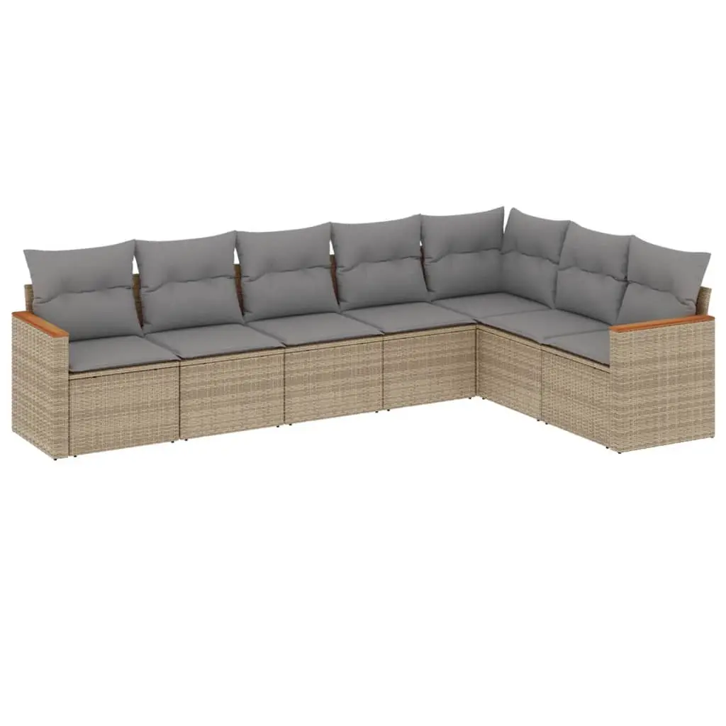7 Piece Beige Garden Sofa Set