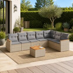 8-Piece Outdoor Furniture Set: Dimensions and Materials