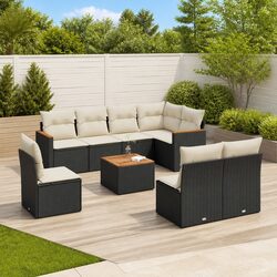 Garden Sofa Set 9 Piece Outdoor Furniture Patio Lounger with Cushions Storage