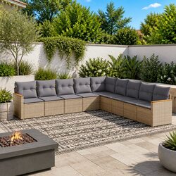 Modular Garden Sofa Set 9-Piece with Water-Resistant Storage