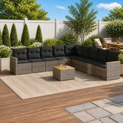 Specifications of 10-Piece Grey Rattan Garden Sofa Set
