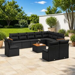 11-Piece Modular Garden Sofa Set with Storage Bag