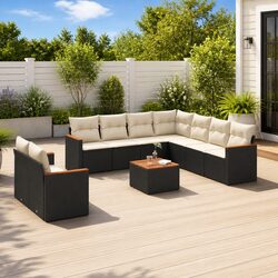 Specifications for 10 Piece Black Rattan Modular Sofa Set