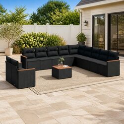 Specifications of 12 Piece Black Patio Sofa Set