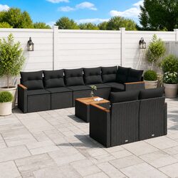 Specifications of 9 Piece Garden Sofa Set in Black