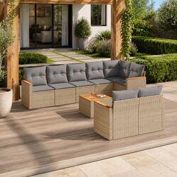 Specifications of 9 Piece Modular Beige Outdoor Sofa Set
