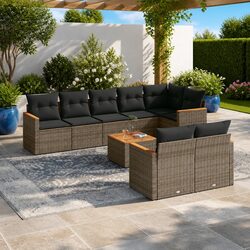 Specifications of 9 Piece Outdoor Garden Sofa Set in Grey