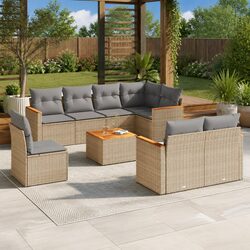 9 Piece Garden Sofa Set - Dimensions and Features Listed