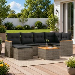 7 Piece Garden Sofa Set: Dimensions & Materials Detailed
