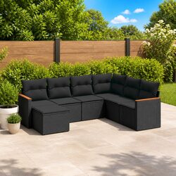 Specifications of the 7 Piece Garden Sofa Set in Black