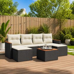 7 Piece Black Poly Rattan Garden Sofa Set Specifications