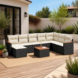 Specifications of 9 Piece Garden Sofa Set with Cushions