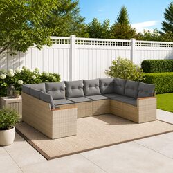 Specifications of 9 Piece Beige Modular Garden Sofa Set