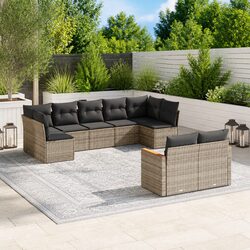 9 Piece Modular Garden Sofa Set with Storage