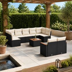 Specifications of 10 Piece Black Modular Garden Sofa