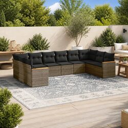 10-Piece Modular Garden Sofa Set with Cushion Covers
