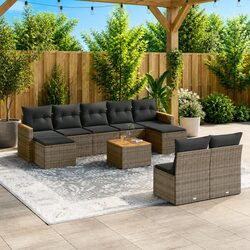 10-Piece Outdoor Furniture Set: Dimensions & Materials