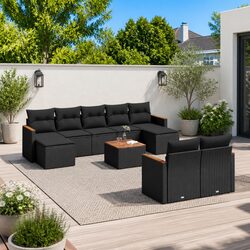 Garden Sofa Set 10 Pieces: Specs and Details Included