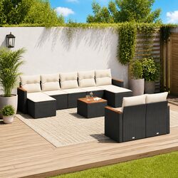 Specifications for Black 10-Piece Modular Garden Sofa Set