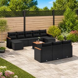 Modular 11 Piece Outdoor Furniture Set with Storage - Black