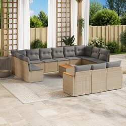 Specifications of 14 Piece Garden Sofa Set - Beige Rattan