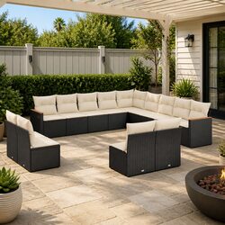 Specifications of the 13 Piece Modular Black Poly Rattan Sofa Set