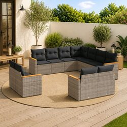 11-Piece Grey Rattan Sofa Set: Details and Specifications