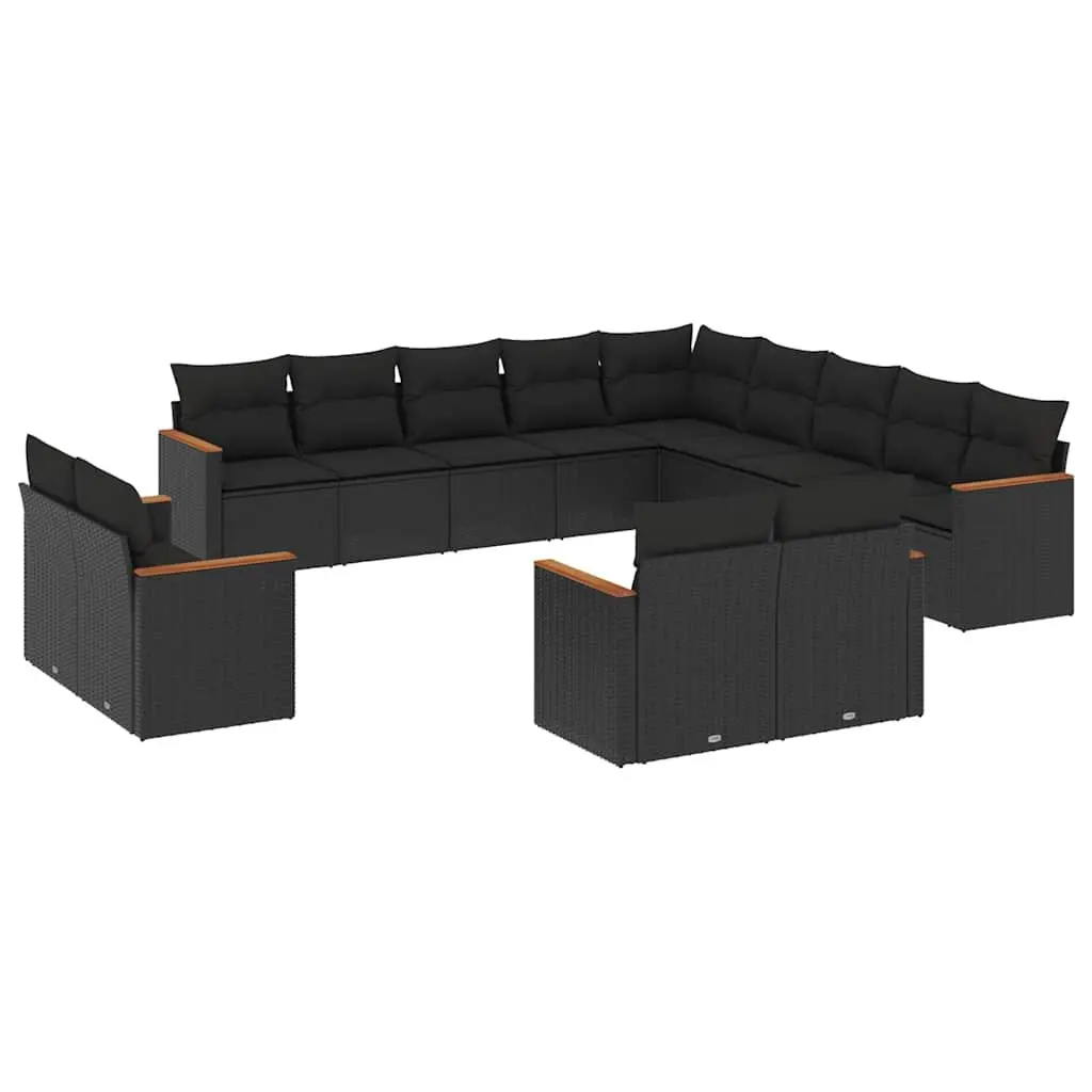 Garden Sofa Set Outdoor Furniture Patio Black 13 Piece Modular Seating